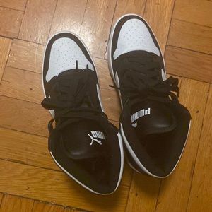 puma hightops black and white new